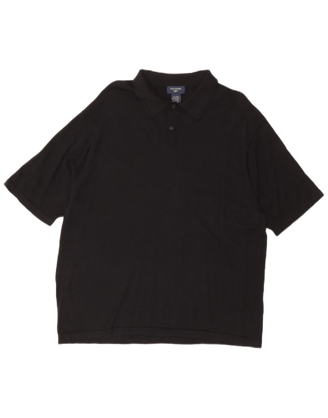 DOCKERS Herren-Poloshirt XL, schwarze Seide