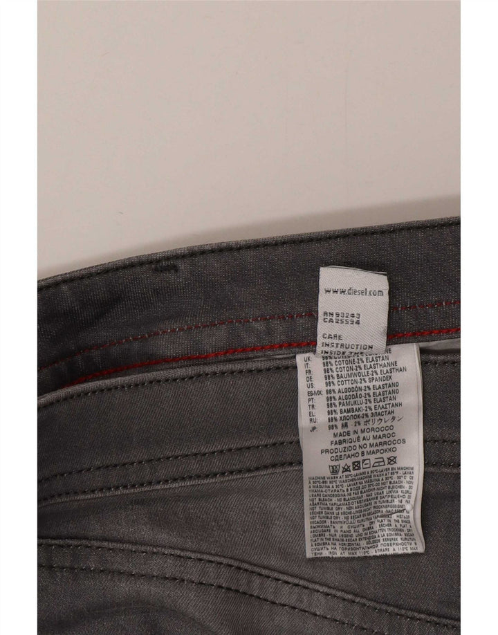 Diesel Herren Straight Jeans W30 L30 Graue Baumwolle