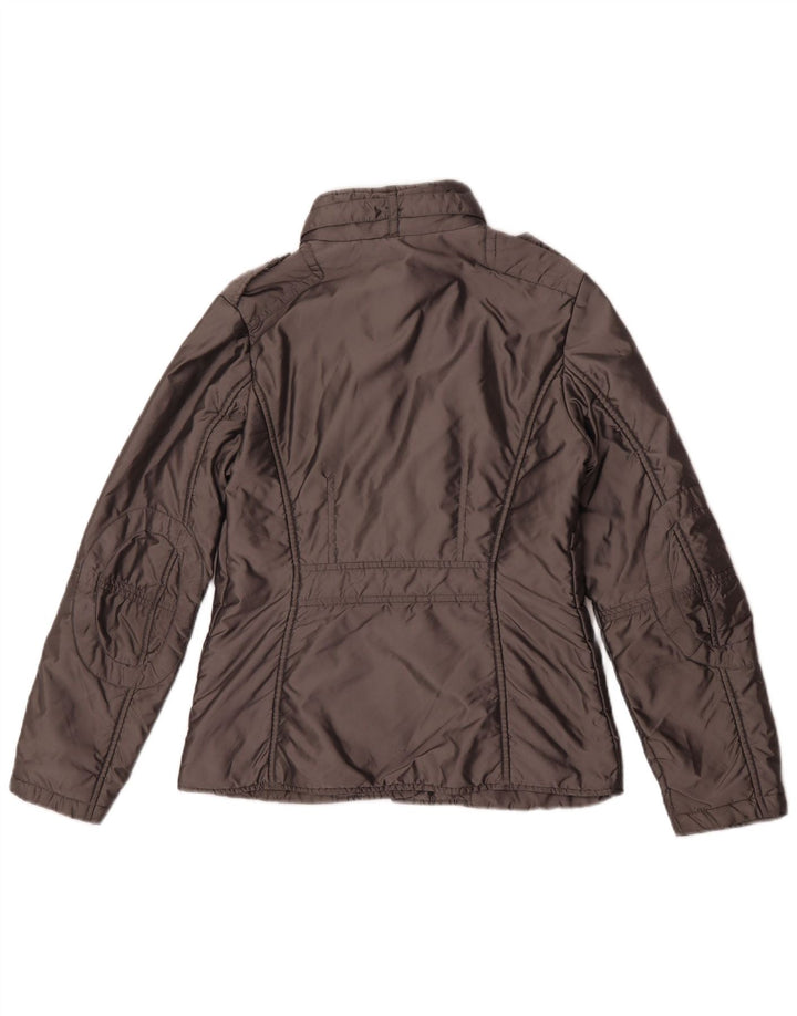 Sergio Tacchini Damen Militärjacke UK 8 Small Graues Nylon
