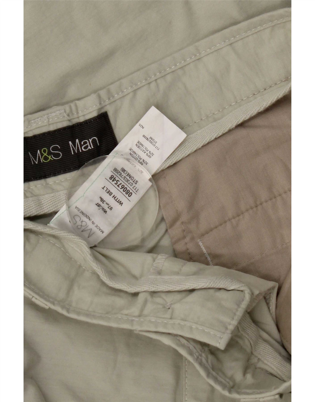 Marks & Spencer Herren Cargo-Bermudashorts W38 XL Beige Baumwolle