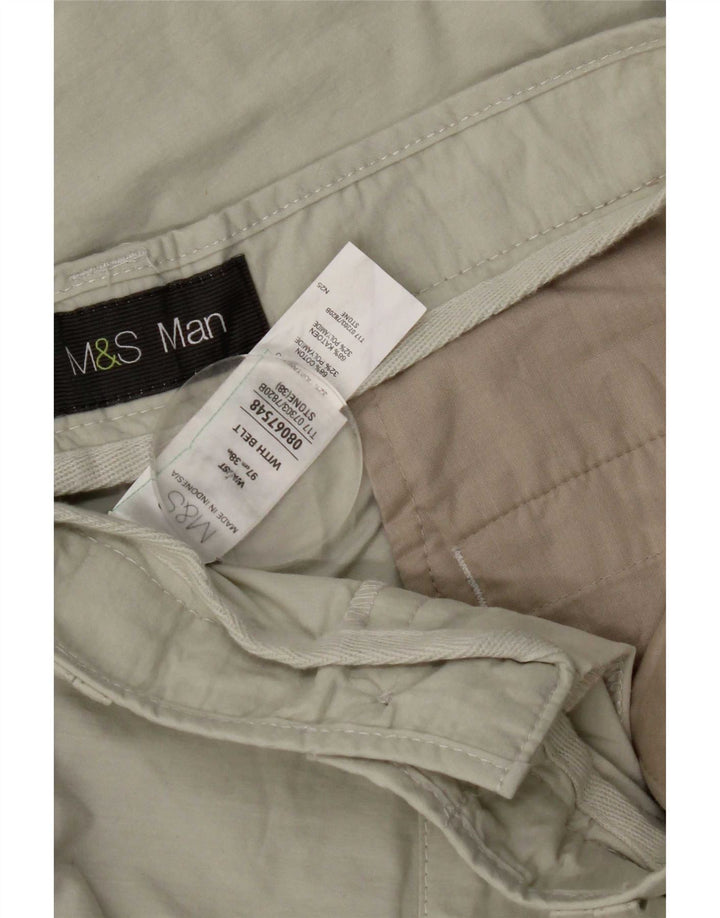 Marks & Spencer Herren Cargo-Bermudashorts W38 XL Beige Baumwolle