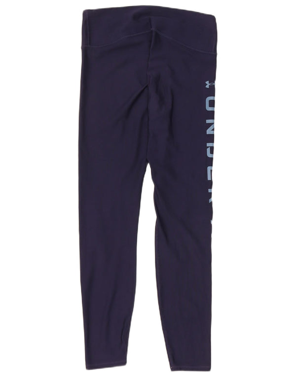 Under Armour Damen Heat Gear Graphic Leggings UK 12 Medium Marineblau