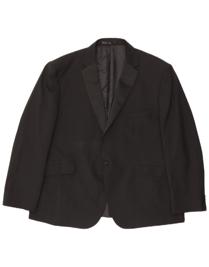 Pierre Cardin Herren-Blazer mit 1 Knopf, UK 52 6XL, schwarzes Polyester