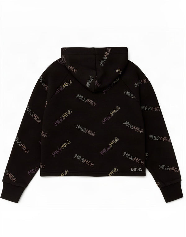 Fila Kapuzenpullover mit Grafik für Jungen, 11–12 Jahre, schwarze Baumwolle