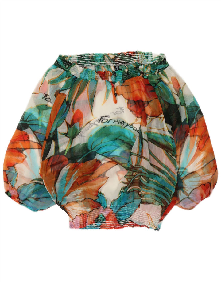 Desigual Damen Langarm-Schulteroberteil UK 10 Small Mehrfarbig