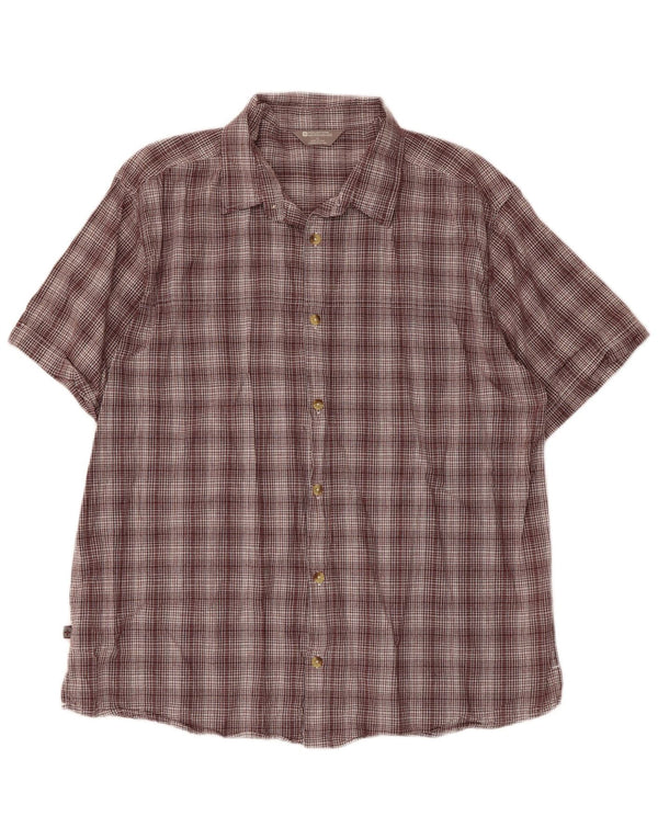 Mountain Warehouse Herren-Kurzarmhemd XL, braun karierte Baumwolle