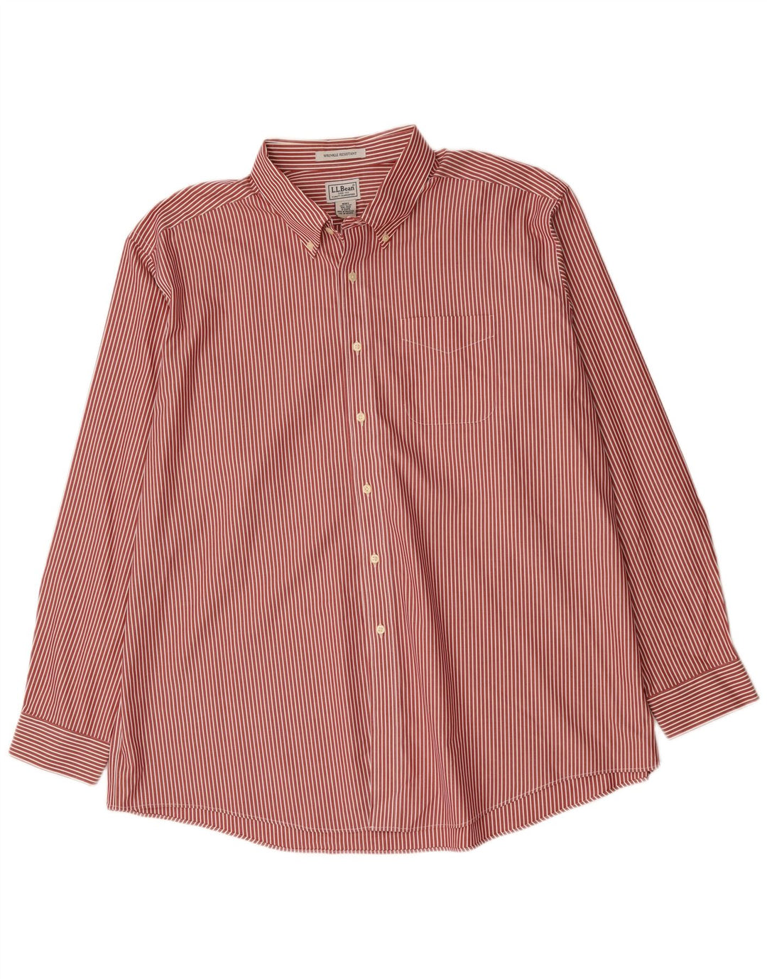 L.L.Bean Herrenhemd 2XL rot gestreift aus Baumwolle