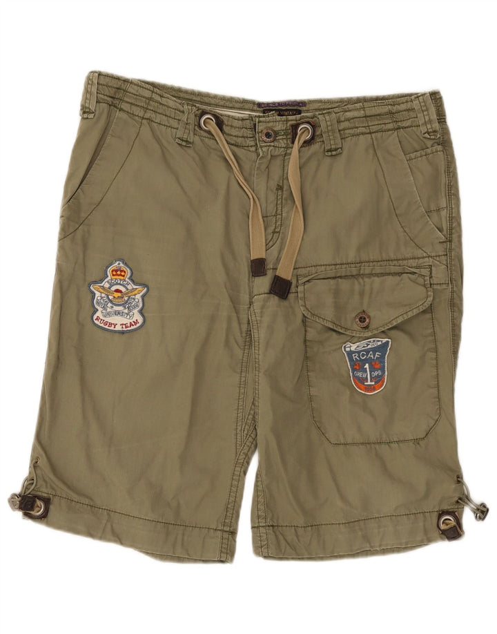 Scotch & Soda Herren Graphic Cargo Shorts W33 Medium Khaki Baumwolle
