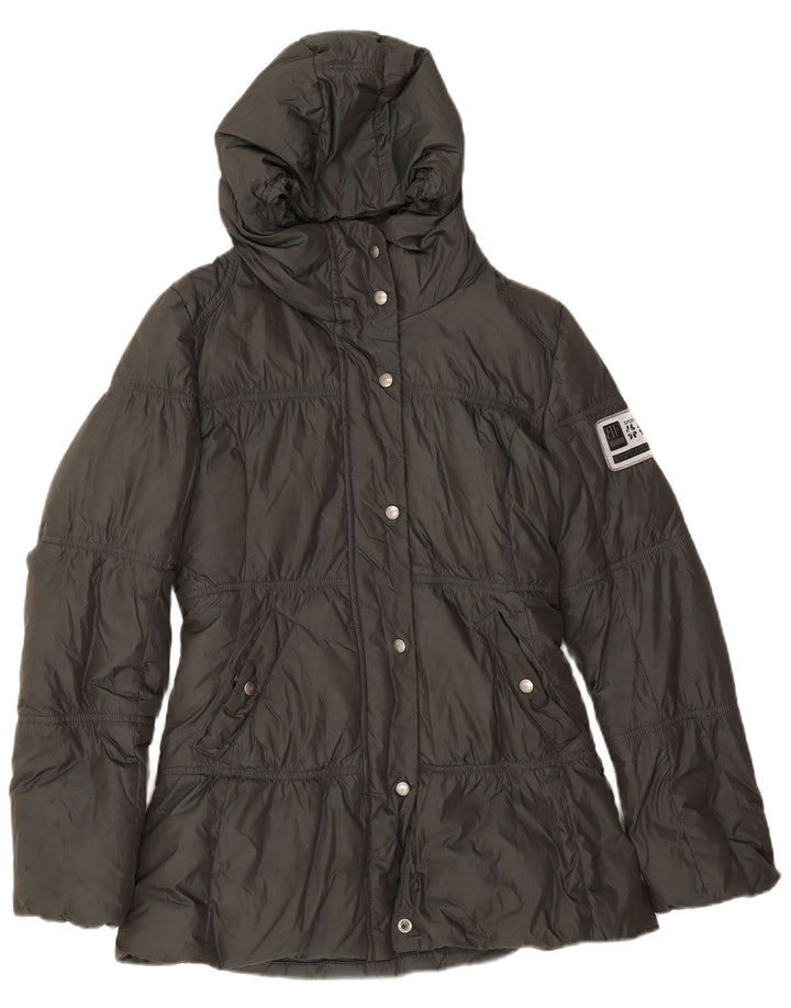 Belfe Wattierte Damenjacke mit Kapuze, UK 8, Small, Khaki, Polyester