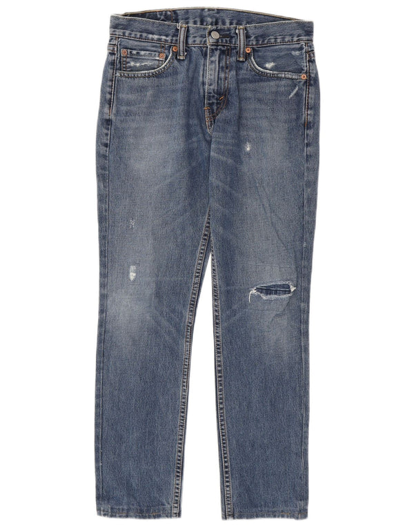 Levi's Damen 511 Distressed Slim Jeans W30 L28 Blaue Baumwolle