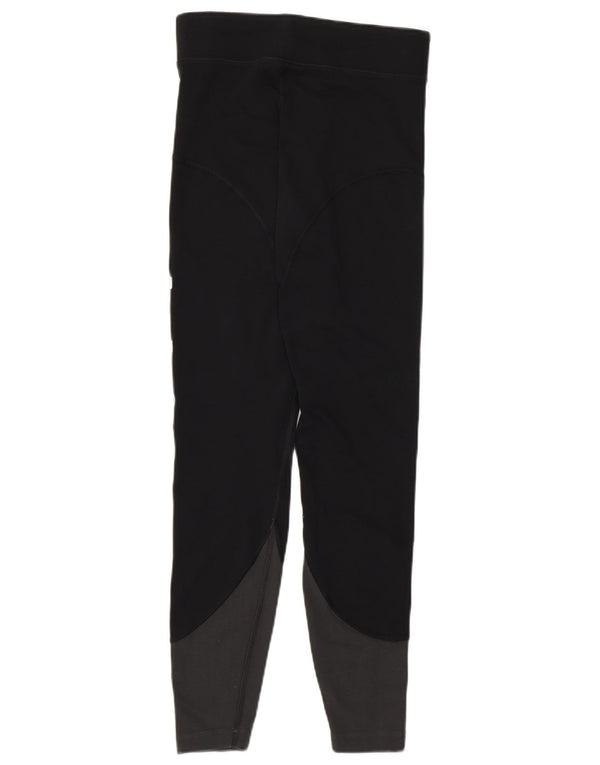 Nike Womens Graphic Leggings UK 8 Small Schwarz Colourblock Baumwolle