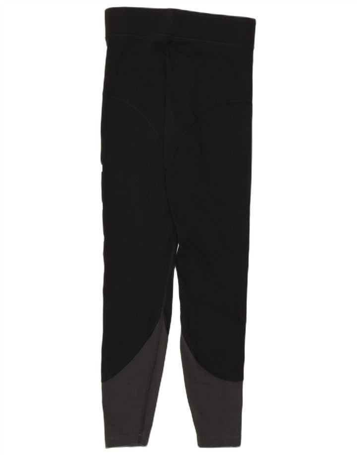 Nike Womens Graphic Leggings UK 8 Small Schwarz Colourblock Baumwolle