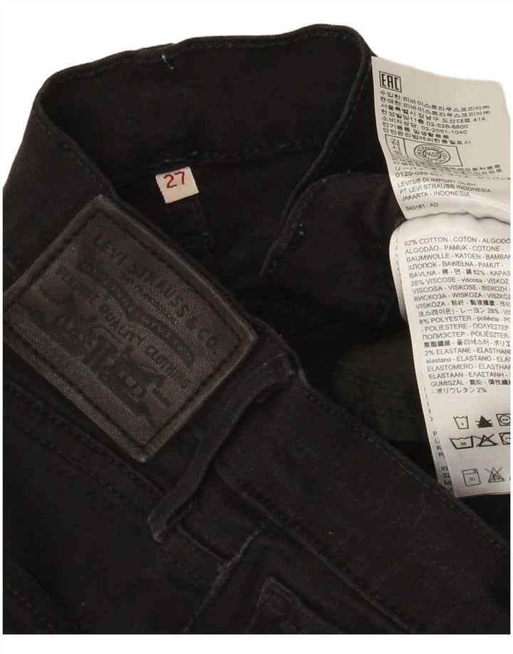 Levi's Womens Straight Jeans W27 L25 Black Cotton