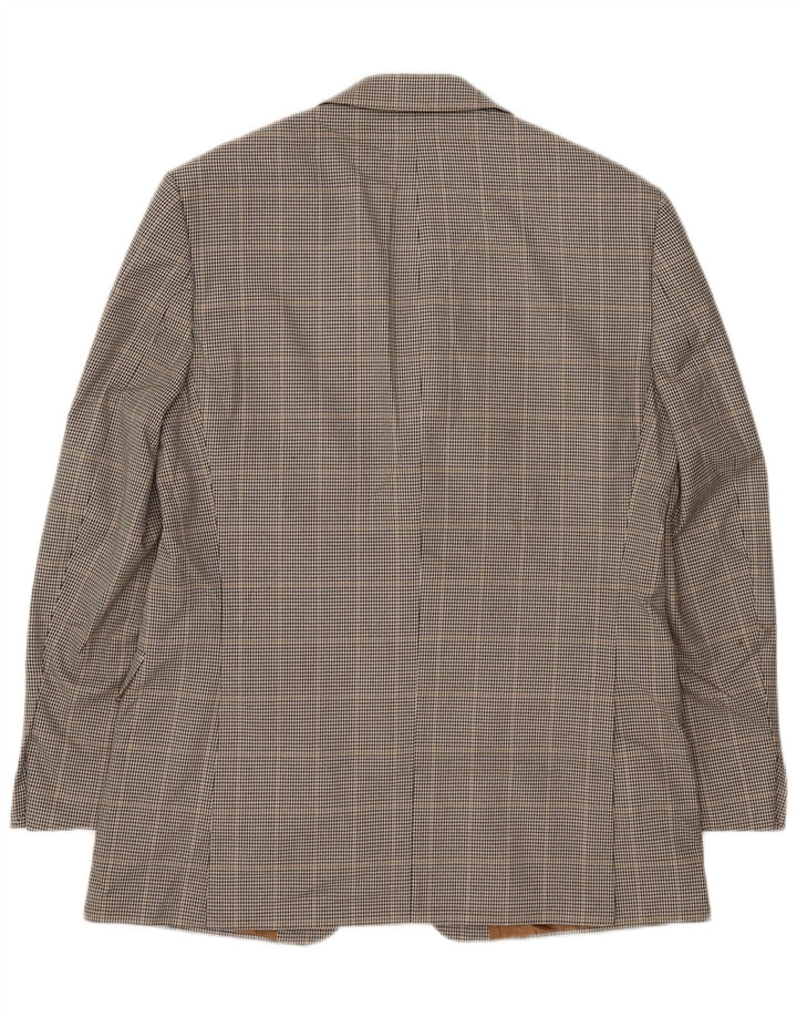 Marks & Spencer Herren-Blazer mit 2 Knöpfen, UK 40, Mittelbraun mit Hahnentrittmuster