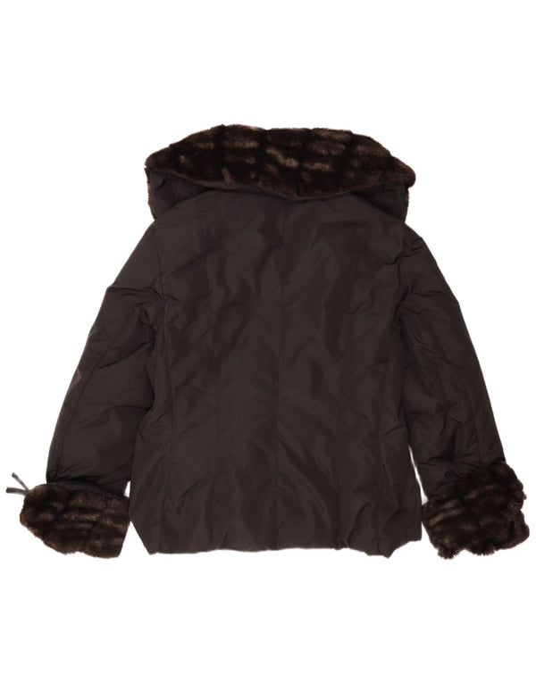 Marella Damen-Jacke aus Kunstpelz, gepolstert, UK 18, XL, Schwarz, Polyamid