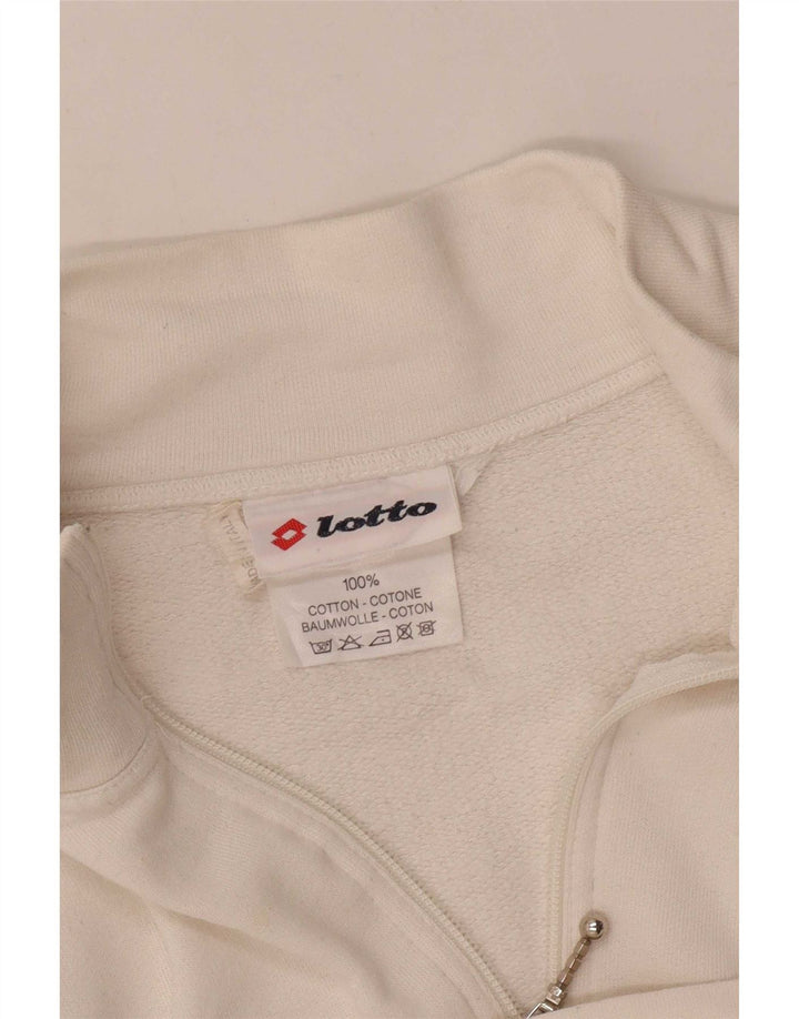 Lotto Herren-Trainingsanzug-Oberteil, Jacke, XL, weiße, geometrische Baumwolle