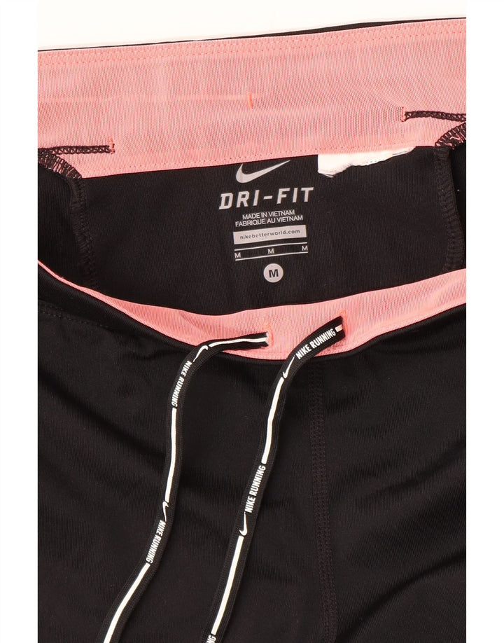 Nike Damen Dri Fit Capri-Leggings UK 14 Mittelschwarz Farbblock