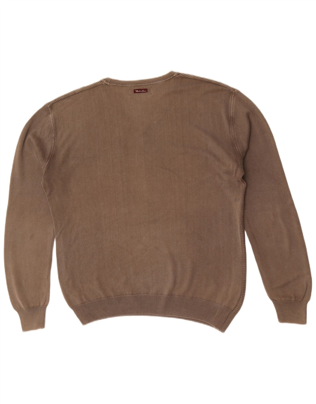 Marlboro Classics Herren-Pullover mit V-Ausschnitt, XL, Khaki, gestreift