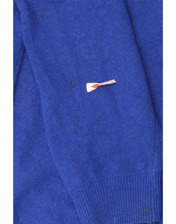 Kappa Jungen-Pullover mit V-Ausschnitt, 7–8 Jahre, mittelblaue Lammwolle