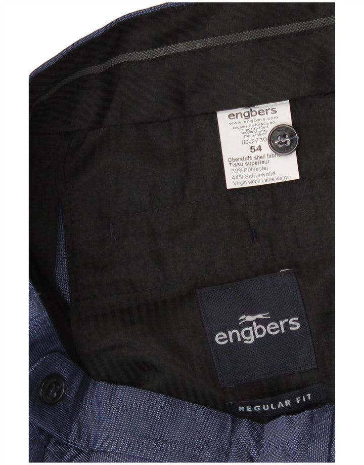 Engbers Herren-Anzughose mit normaler Passform, Größe 54, 2XL, W38, L33, Blau, Polyester