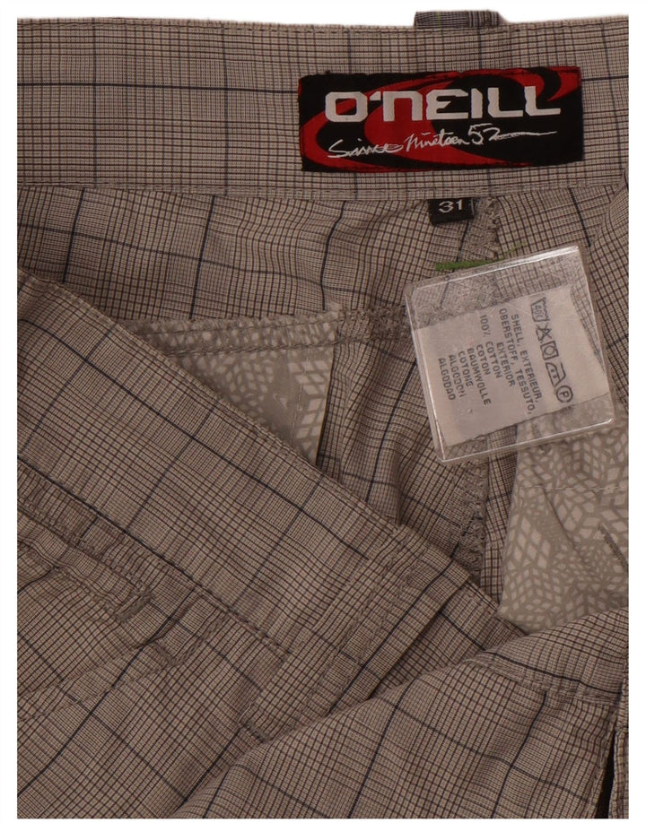 O'Neill Herren Chinoshorts W31 mittelgrau karierte Baumwolle