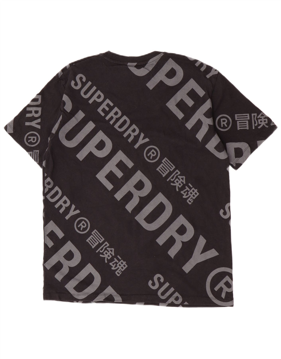 Superdry Herren Grafik-T-Shirt-Oberteil aus mittelschwarzer Baumwolle