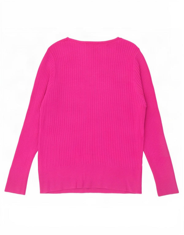 Marks & Spencer Damen-Pullover mit V-Ausschnitt, Gr. 22 3XL, rosa Viskose
