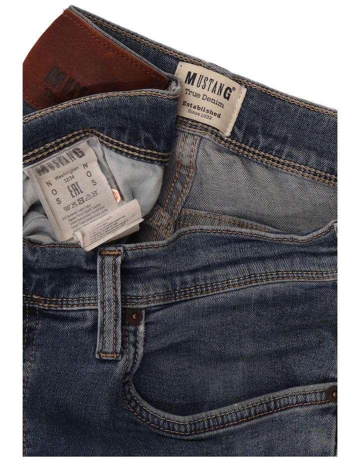 Mustang Herren Washington Slim Jeans W32 L34 Blaue Baumwolle
