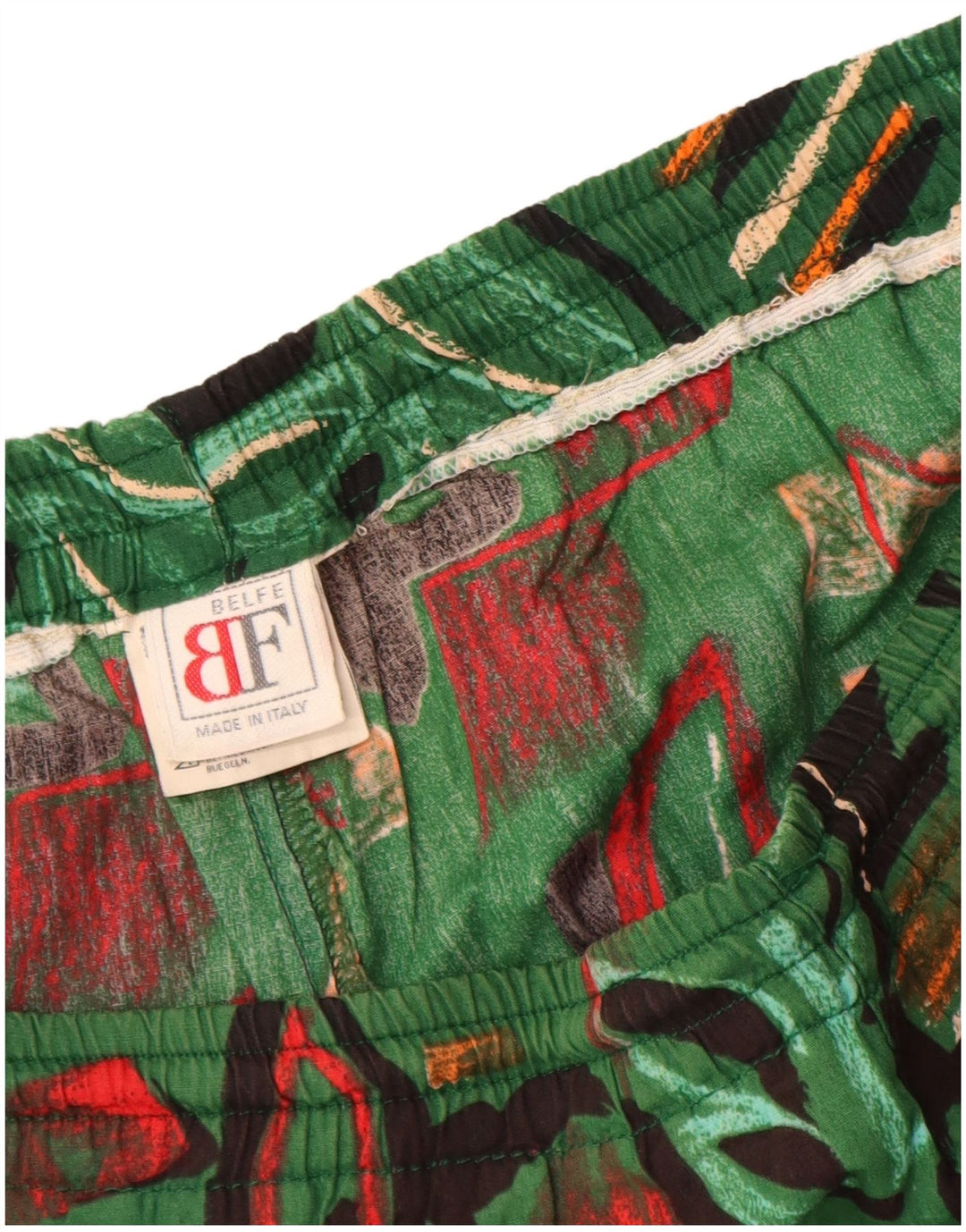 Belfe Herren Shorts IT 46 Small W30 Grün geblümt