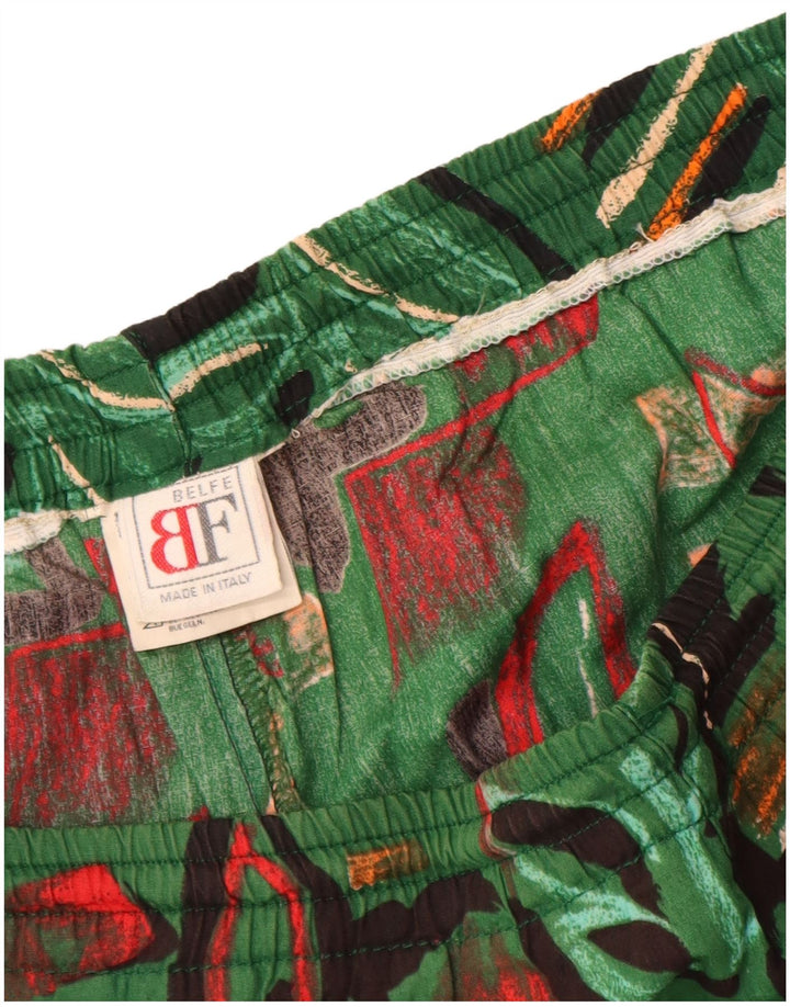Belfe Herren Shorts IT 46 Small W30 Grün geblümt