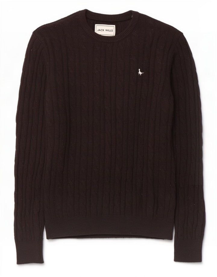 Jack Wills Herren-Pullover mit U-Boot-Ausschnitt, Mittelschwarzes Nylon