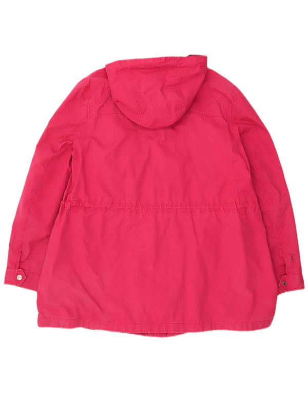 Joules Damen Regenjacke mit Kapuze UK 18 XL Rosa Baumwolle