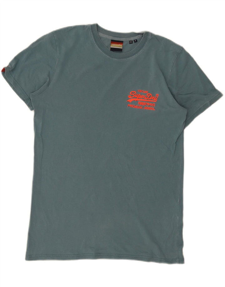 SUPERDRY Herren-T-Shirt mit Grafik, Größe S, Blau, Baumwolle