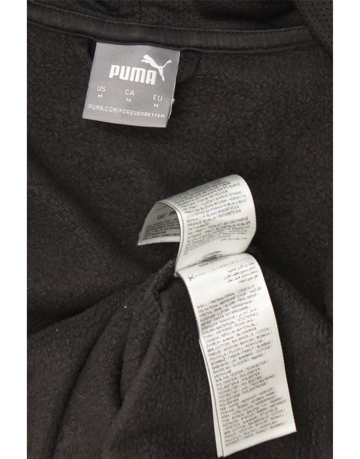 Puma Herren-Kapuzenpullover mit grafischem Reißverschluss, mittelschwarz, Baumwolle