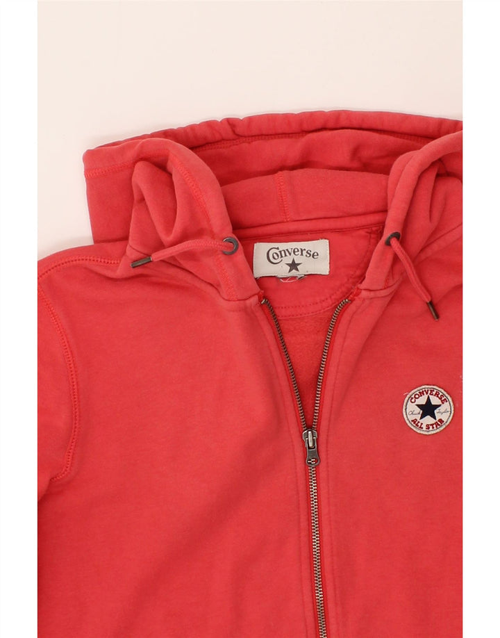 CONVERSE Womens Zip Hoodie Sweater UK 12 Medium Red Cotton Vintage Converse and Second-Hand Converse from Messina Hembry 
