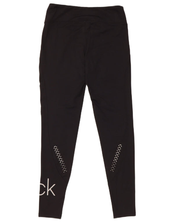 Calvin Klein Damen Golf Graphic Leggings UK 10 Small Schwarz Polyester