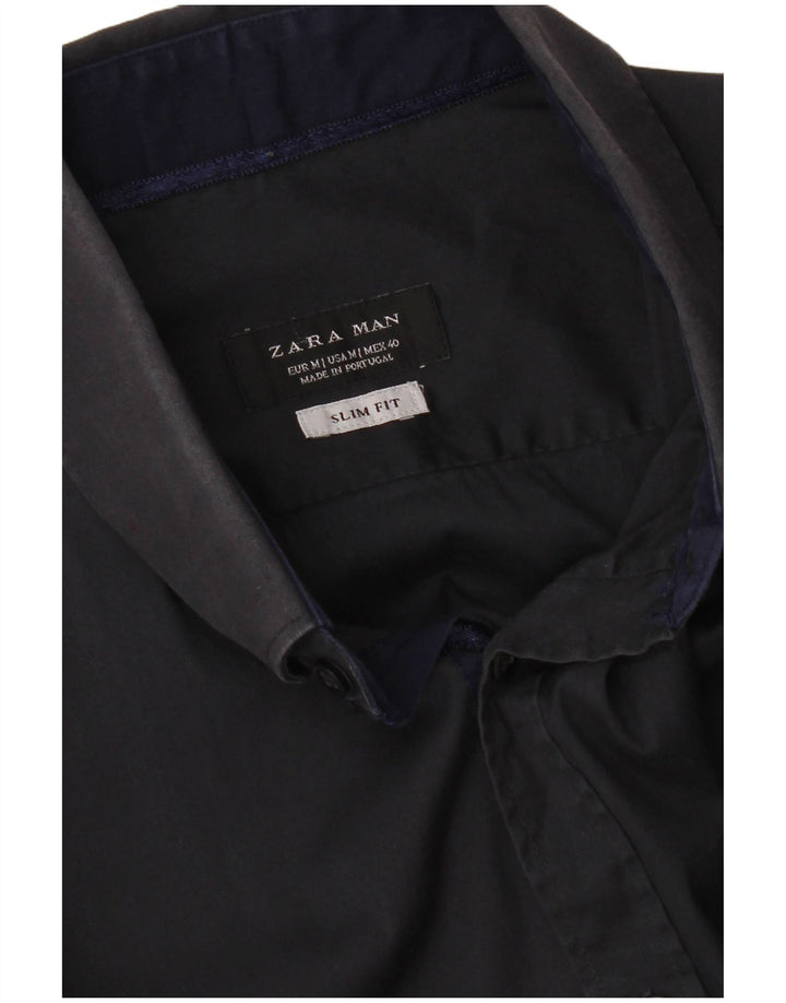Zara Slim-Fit-Hemd für Herren, mittelblau
