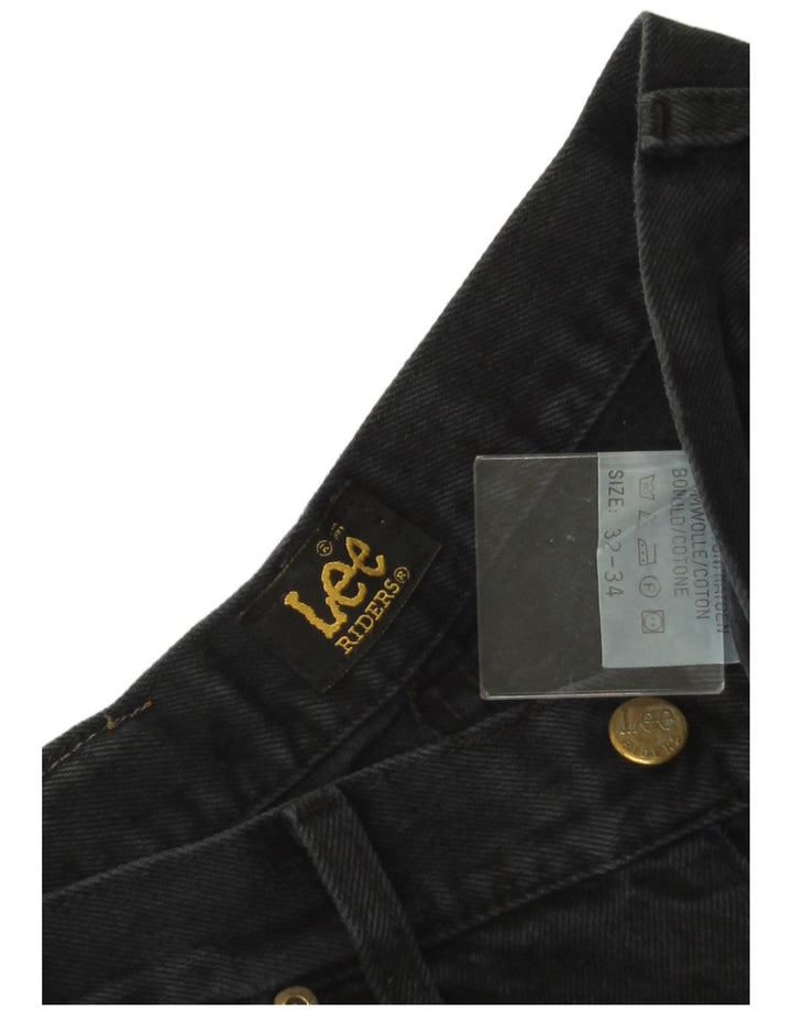 LEE Herren Riders Straight Jeans W32 L30 Schwarze Baumwolle