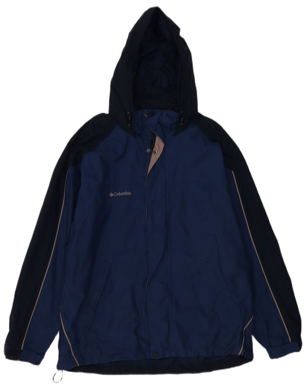 Columbia Herren Omni-Tech Regenjacke UK 40 Large Marineblau Farbblock