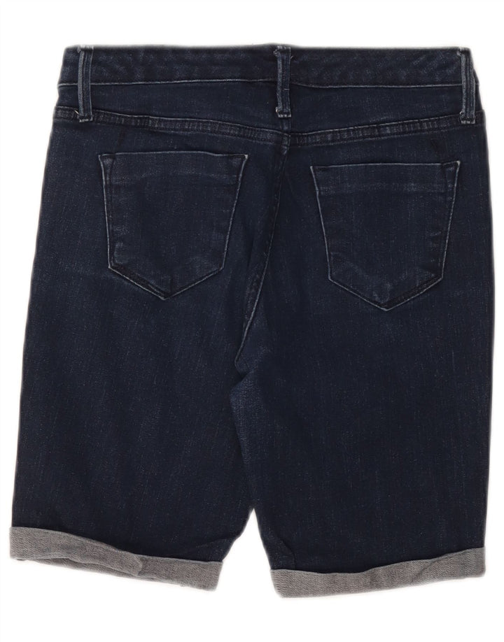 MOSSIMO Damen Mid Rise Bermuda Denim Shorts US 2 XS W26 Marineblaue Baumwolle