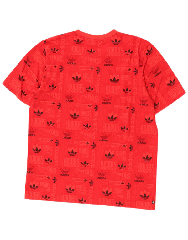 Adidas Herren Regular Graphic T-Shirt Top Mittelrotes Polyester