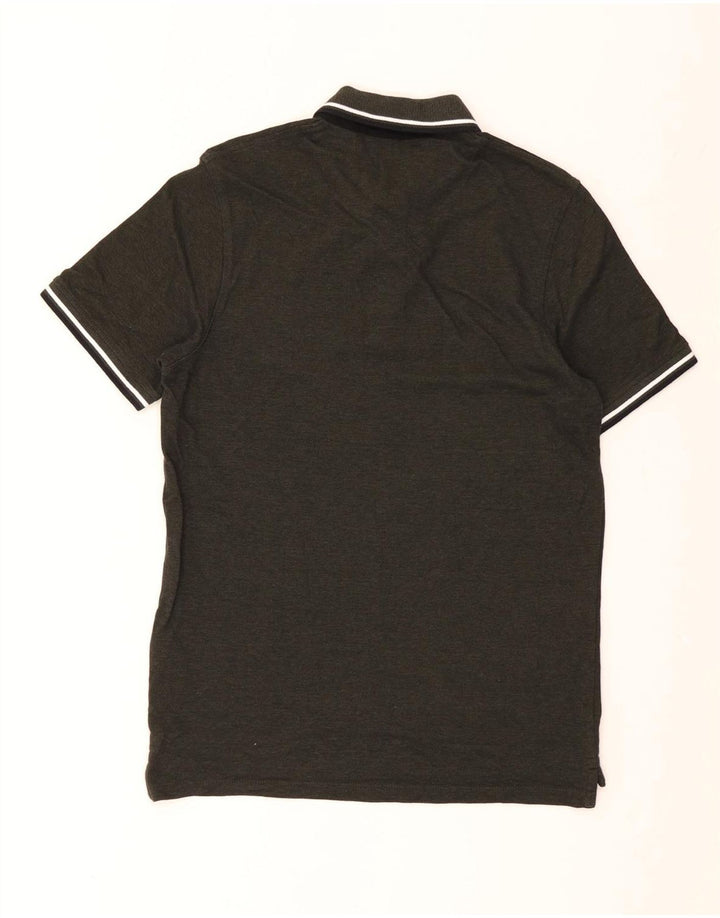 JACK & JONES Herren-Poloshirt aus mittelgrün gestreifter Baumwolle