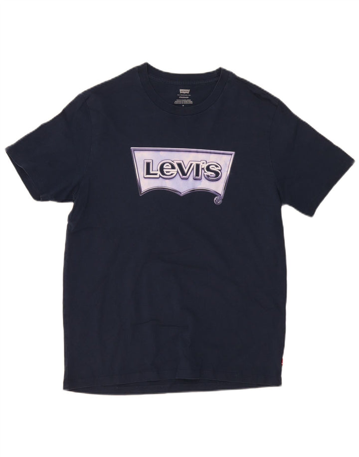 Levi's Herren-T-Shirt mit Grafik, Standard-Passform, mittelmarineblaue Baumwolle