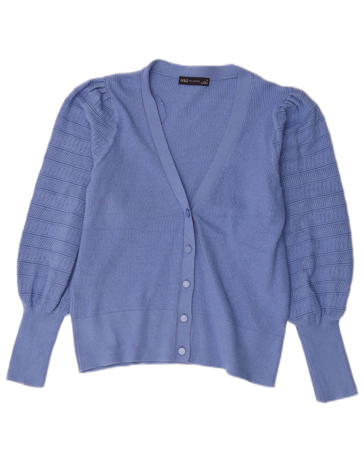 Marks & Spencer Damen-Cardigan-Pullover UK 12 Mittelblaue Viskose