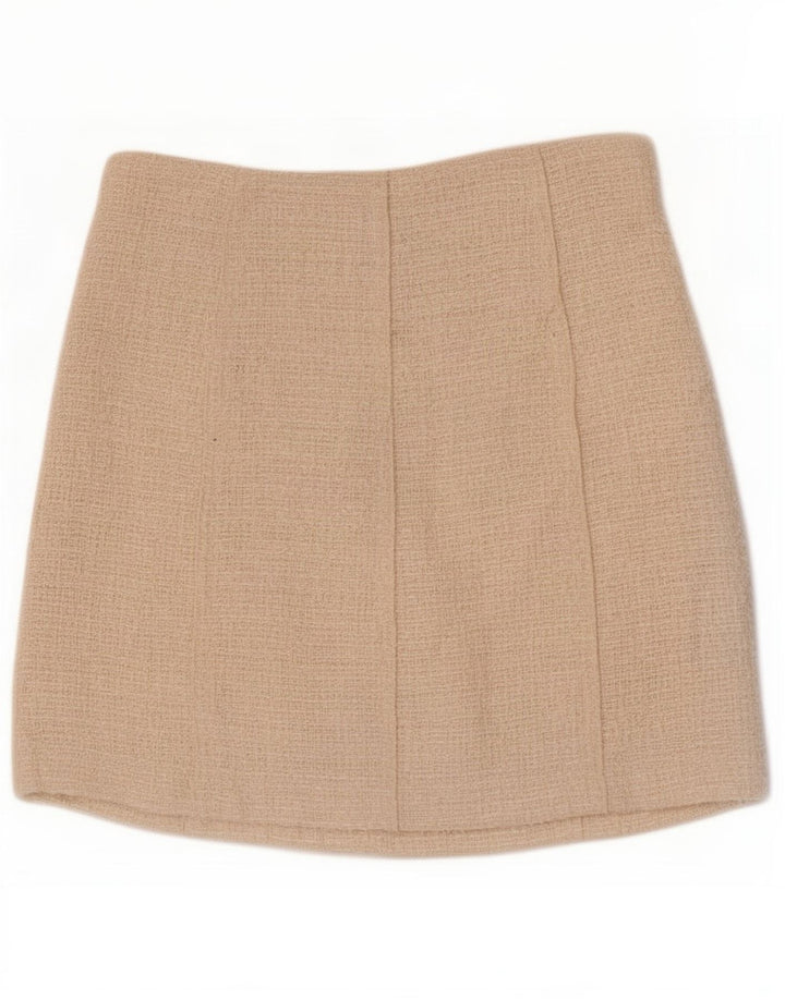 Zara Damen Minirock XS W24 Off White Polyester