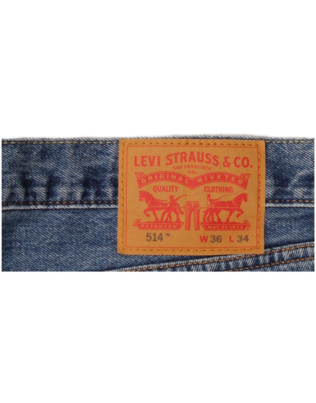 Levi's Herren 514 Straight Jeans W36 L34 Blaue Baumwolle