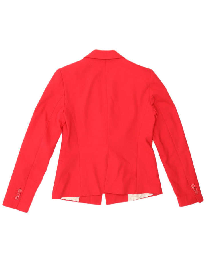 Zara Damen 1-Knopf-Blazerjacke UK 14 Mittelrosa Polyester