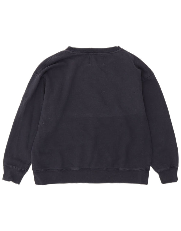 Calvin Klein Jeans Damen Grafik-Sweatshirt-Pullover UK 14 Medium Marineblau