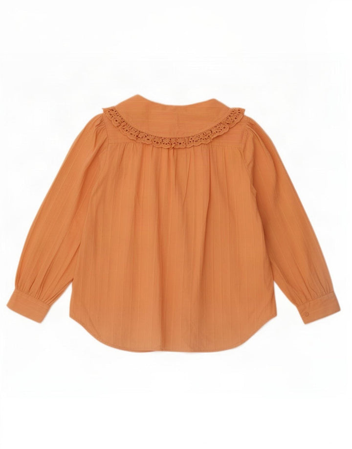 Übergroße Hemdbluse für Damen von Zara, Gr. 10, Größe S, Orange, Baumwolle
