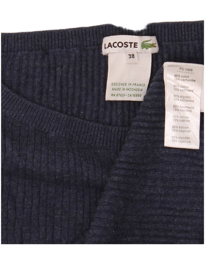 Lacoste Damen-Pullover mit 3/4-Ärmeln und U-Boot-Ausschnitt, Größe 38, mittleres Marineblau
